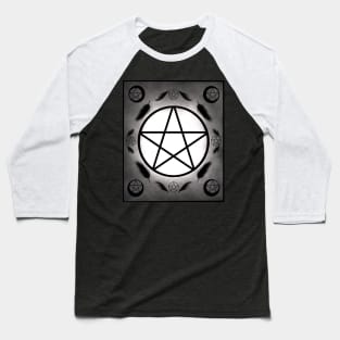 Pentacle and raven feathers Baseball T-Shirt